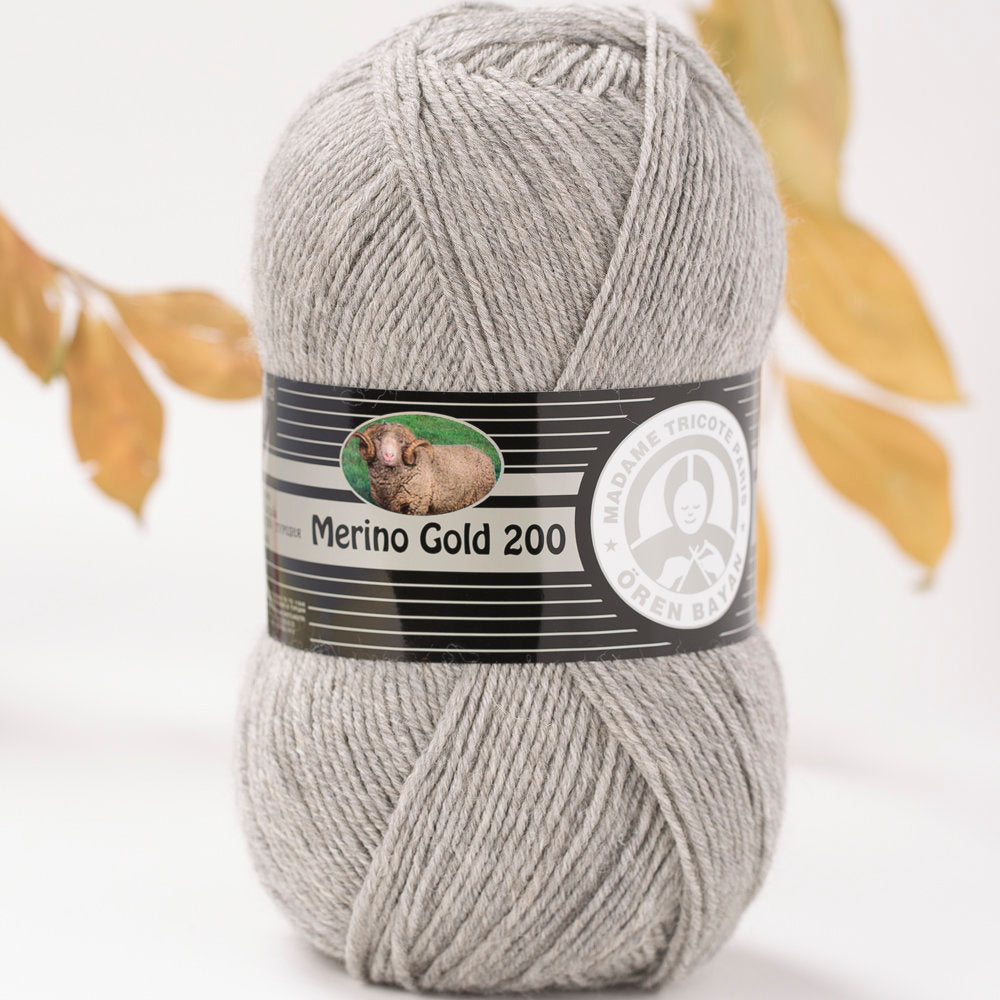 Örenbayan Merino Gold 200 Gri El Örgü İpi - 7-1842